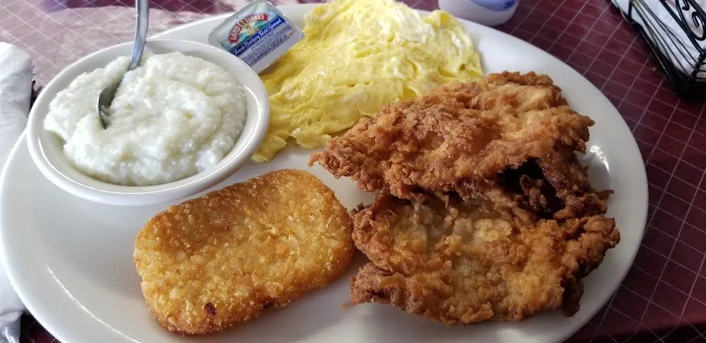 Tenderloin Scrambled Eggs Grits