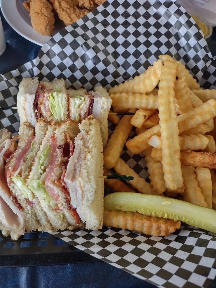 Turkey Club and Fries